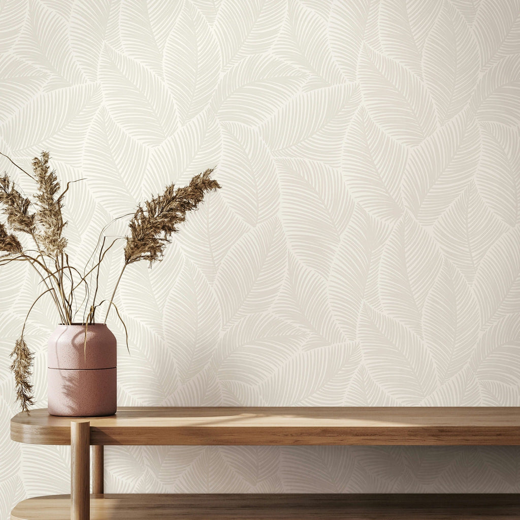 Vliestapete beige pflanzen