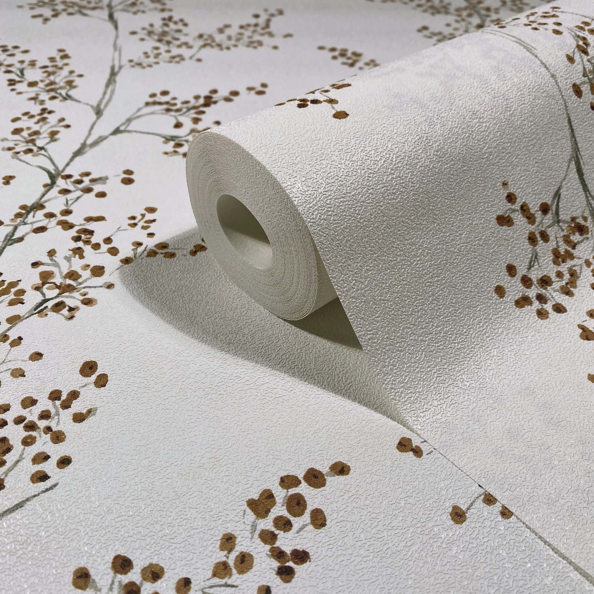 Vliestapete weiß, beige pflanzen