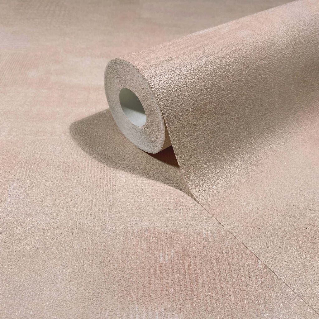 Vliestapete rot, beige einfarbig
