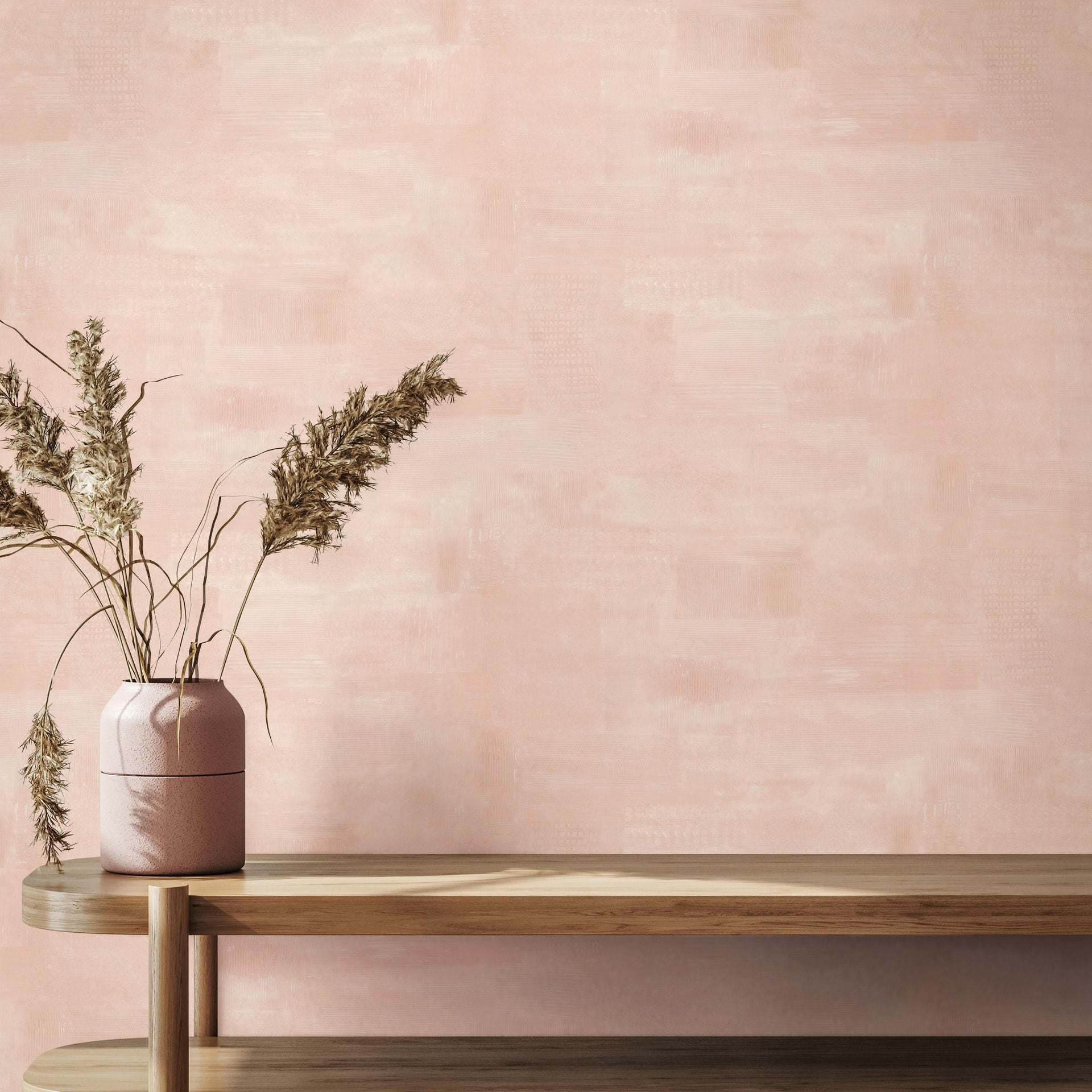 Vliestapete rot, beige einfarbig