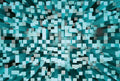 Fotomural 3D Pixel style square pattern mural - Turquoise - DD Motive 2