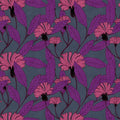 Fotomural Walls by Patel - Cloves 2 - Blotting paper style floral wallpaper - Blue, Pink