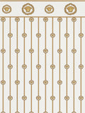 VERSACE Papel pintado no tejido con emblema de Medusa brillante textura clara - blanco, dorado, negro