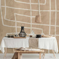 Fotomural Walls by Patel - Serengeti 1 - clay wall mural with ethno line pattern in beige