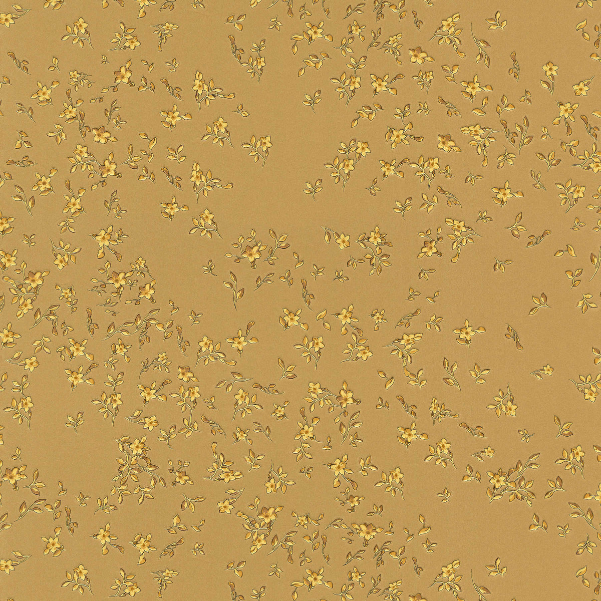 Papel pintado VERSACE dorado con diseño floral - dorado, amarillo