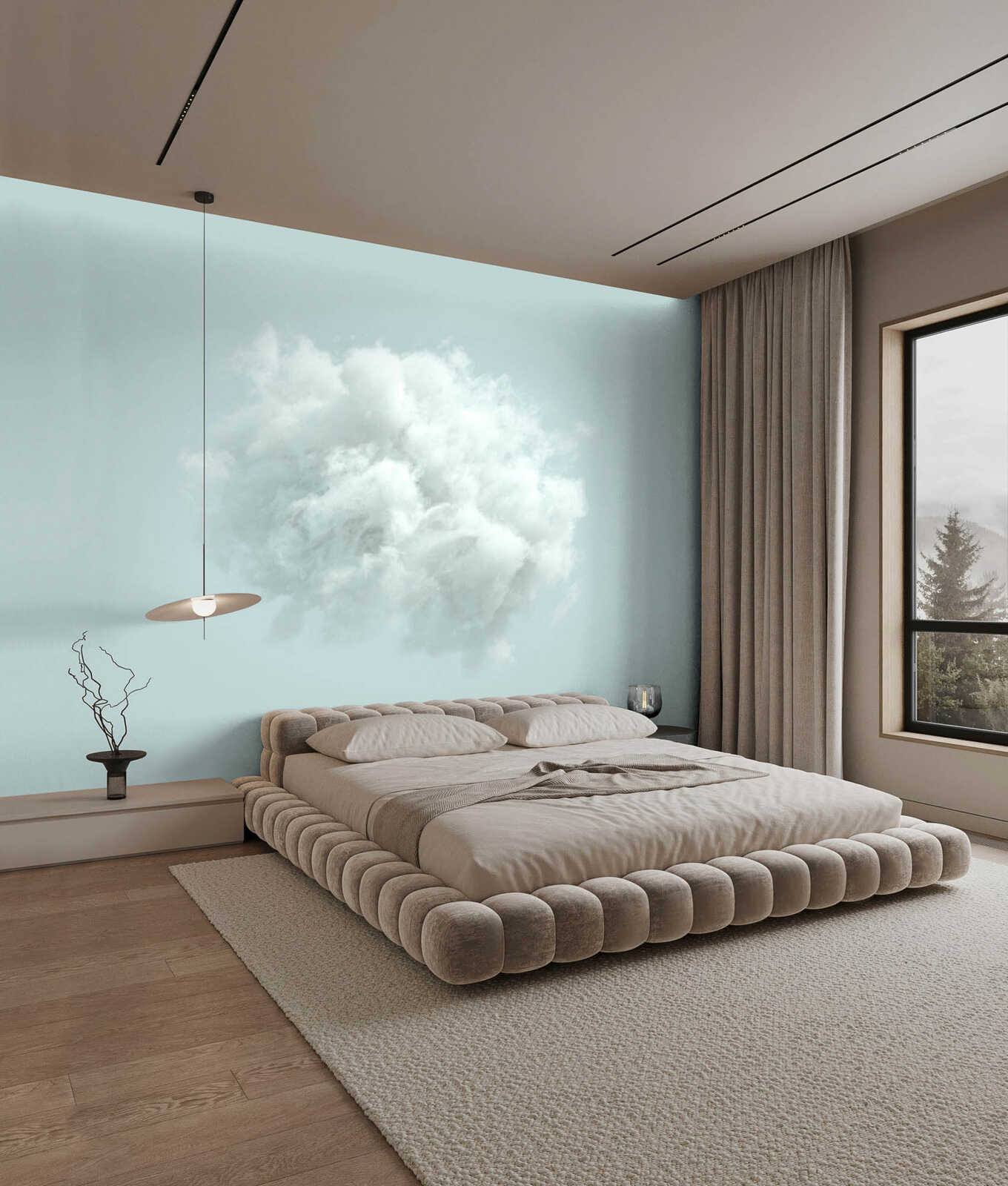 Fotomural Walls by Patel - heaven2 - wallpaper poetic cloud art in calm colours - blue