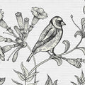 Fotomural Walls by Patel - Stone wall mural with nature design in drawing style