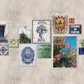 Fotomural Walls by Patel - Atlantic Spirit 1 - Photo wallpaper Tiles & Pictures Collage in Wiped Plaster Texture - Blue, Cream