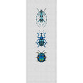 Fotomural Walls by Patel - Buzz panels 5 - Digital print panel with colourful beetles- Nature linen Strukutr - Blue, Grey