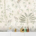 Fotomural Walls by Patel - Life in the Tree 2 - mural beige leaves motif in colonial style