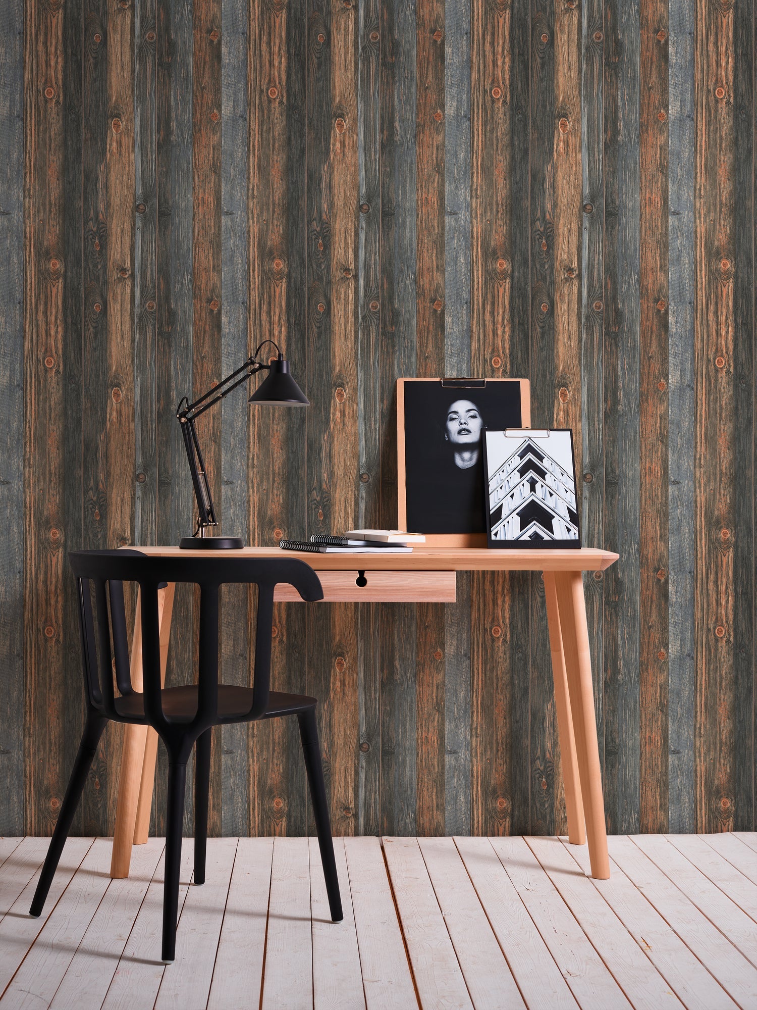 Hochwertige Vliestapete Braun Holzoptik