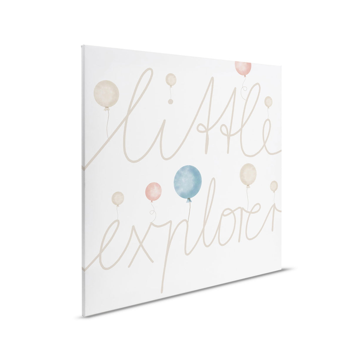 Cuadro lienzo habitación infantil Pequeño Explorador - Delicado arte de letras con motivo de globos para pequeños aventureros