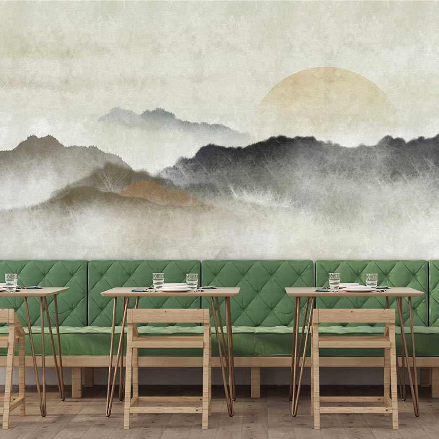 Fotomural Walls by Patel - Akaishi 1 - wall mural Asian Print mountain range in the morning grey