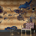 Fotomural Walls by Patel - Shenzen 2 - wall mural gold dragon in Asian Syle