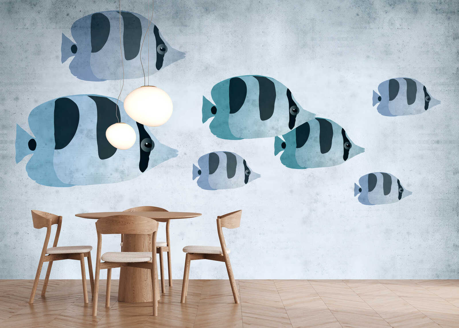 Fotomural Walls by Patel - septett - Calm underwater world with fish wallpaper - blue