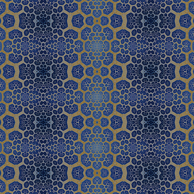 Fotomural Walls by Patel - Photo wallpaper Geometric honeycombs - Brown, Blue