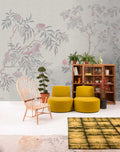 Fotomural Walls by Patel - mira1 - Photo wallpaper delicate nature illustration with botanical grace in textile look - grey