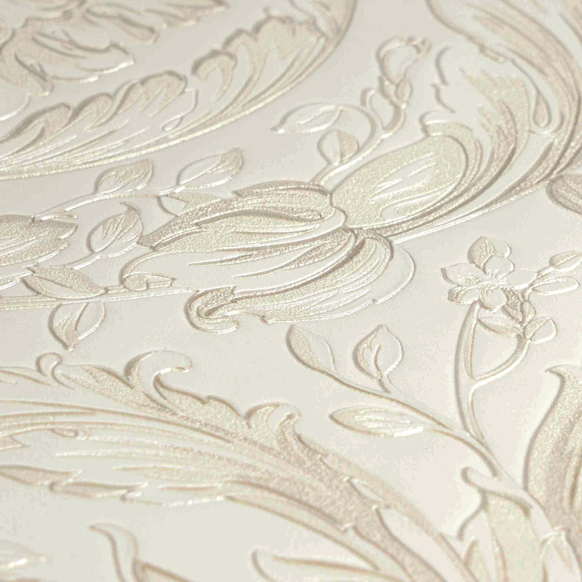Papel pintado vinílico Versace 6 crema floral - Matex - Imagen 4