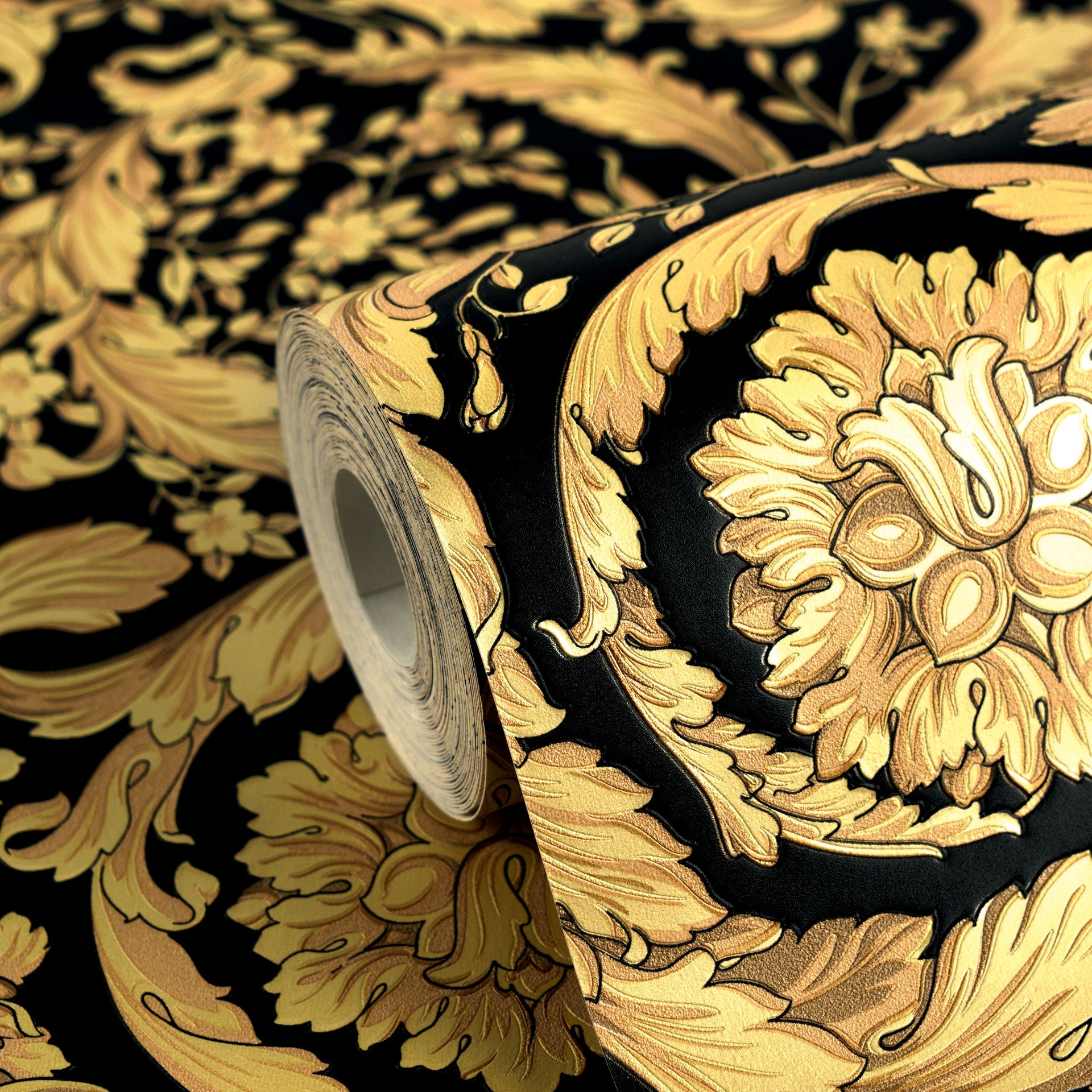 Versace 6-Vliestapete Vinyltapete Schwarz Floral
