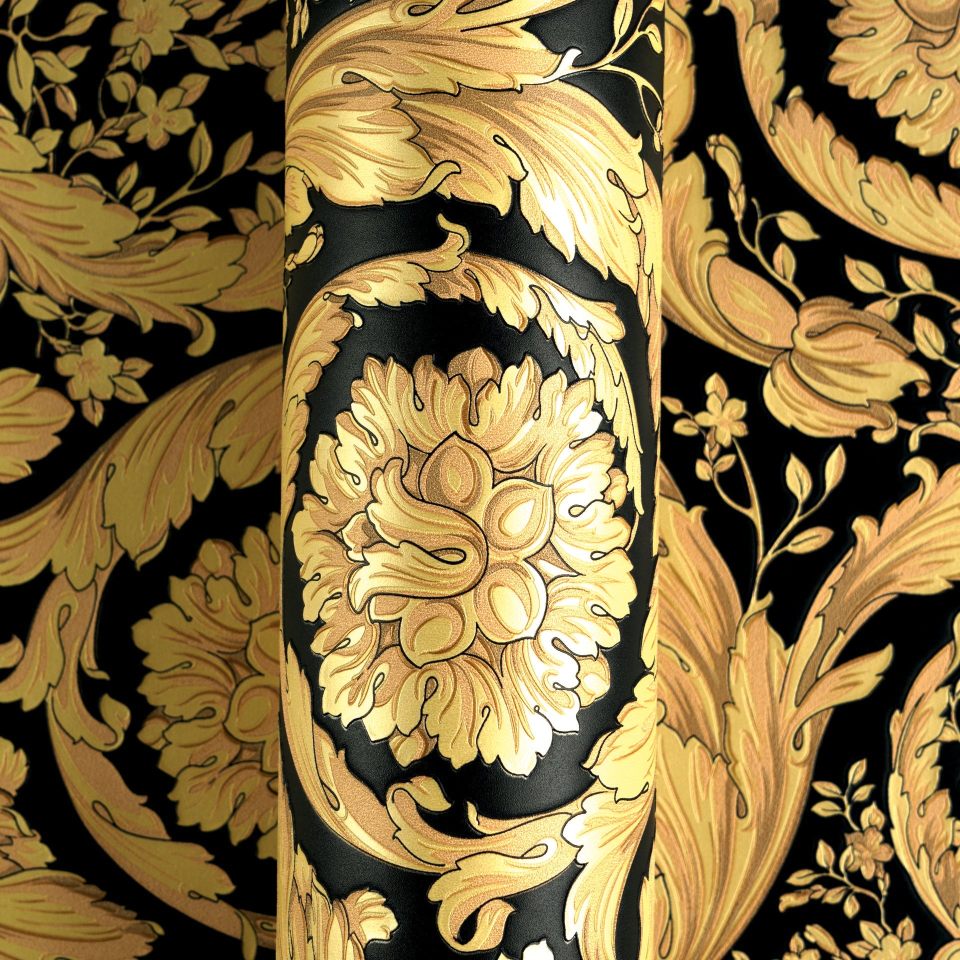 Versace 6-Vliestapete Vinyltapete Schwarz Floral