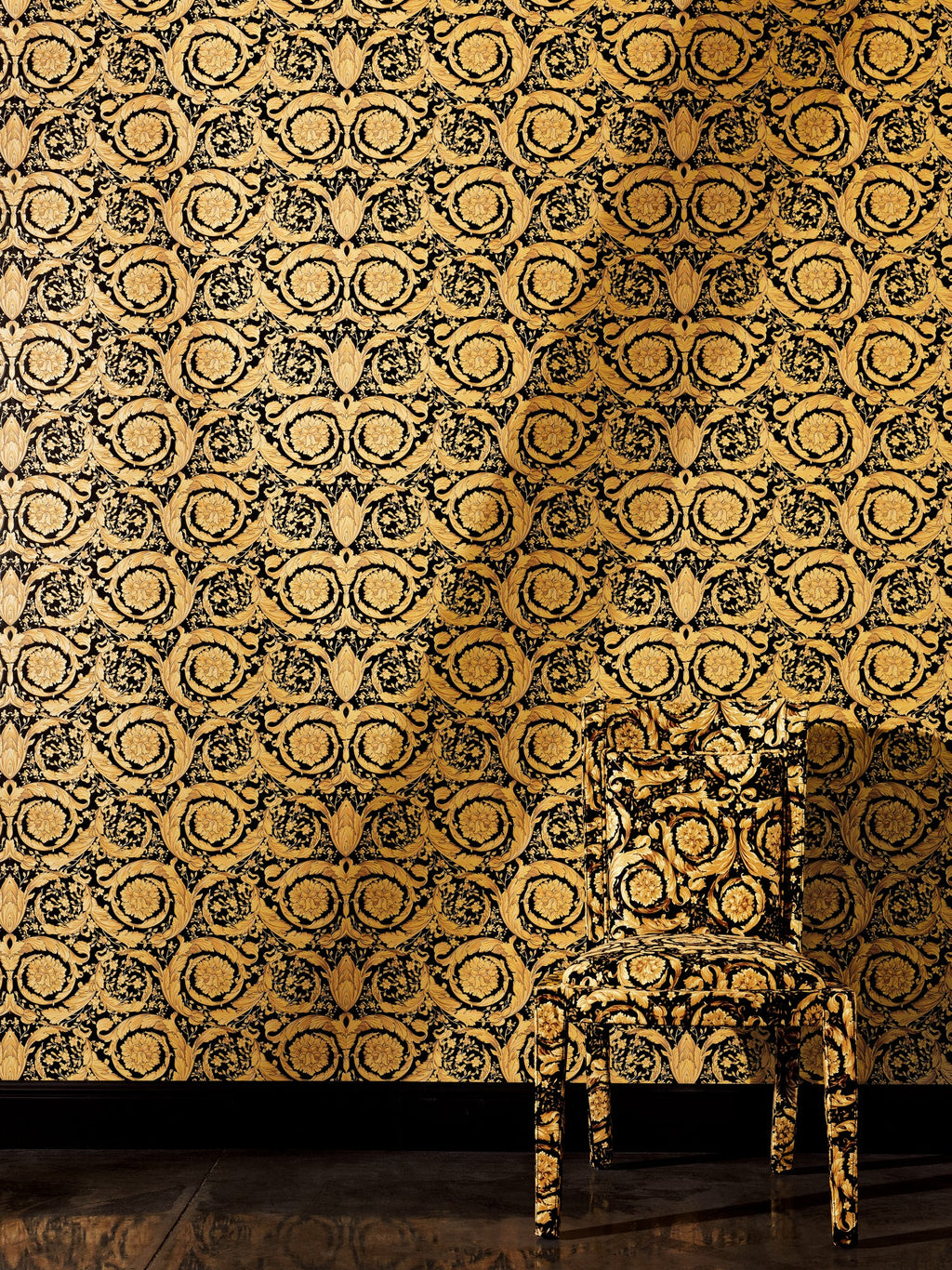 Versace 6-Vliestapete Vinyltapete Schwarz Floral