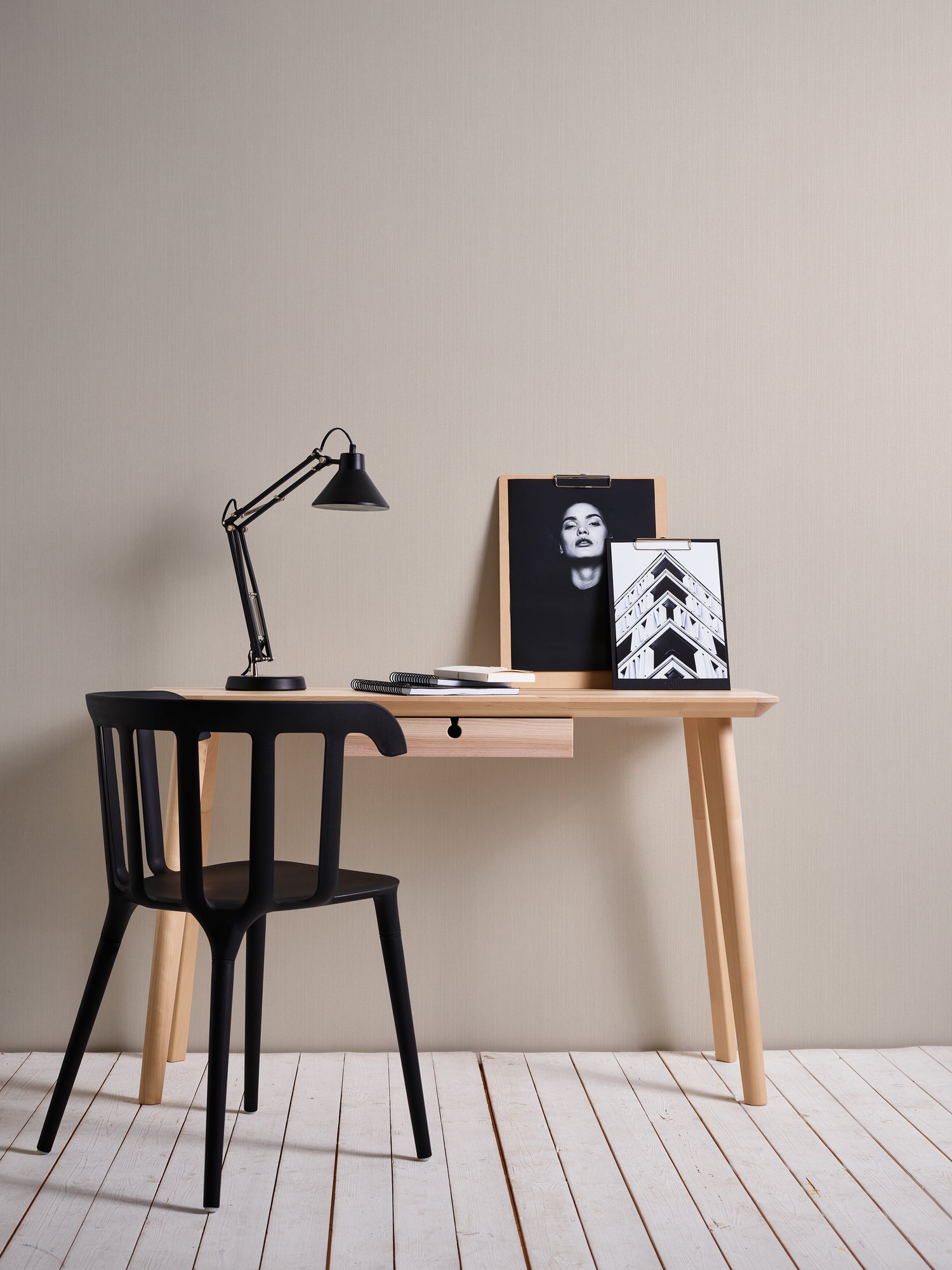 Hochwertige Vliestapete Beige Unitapete