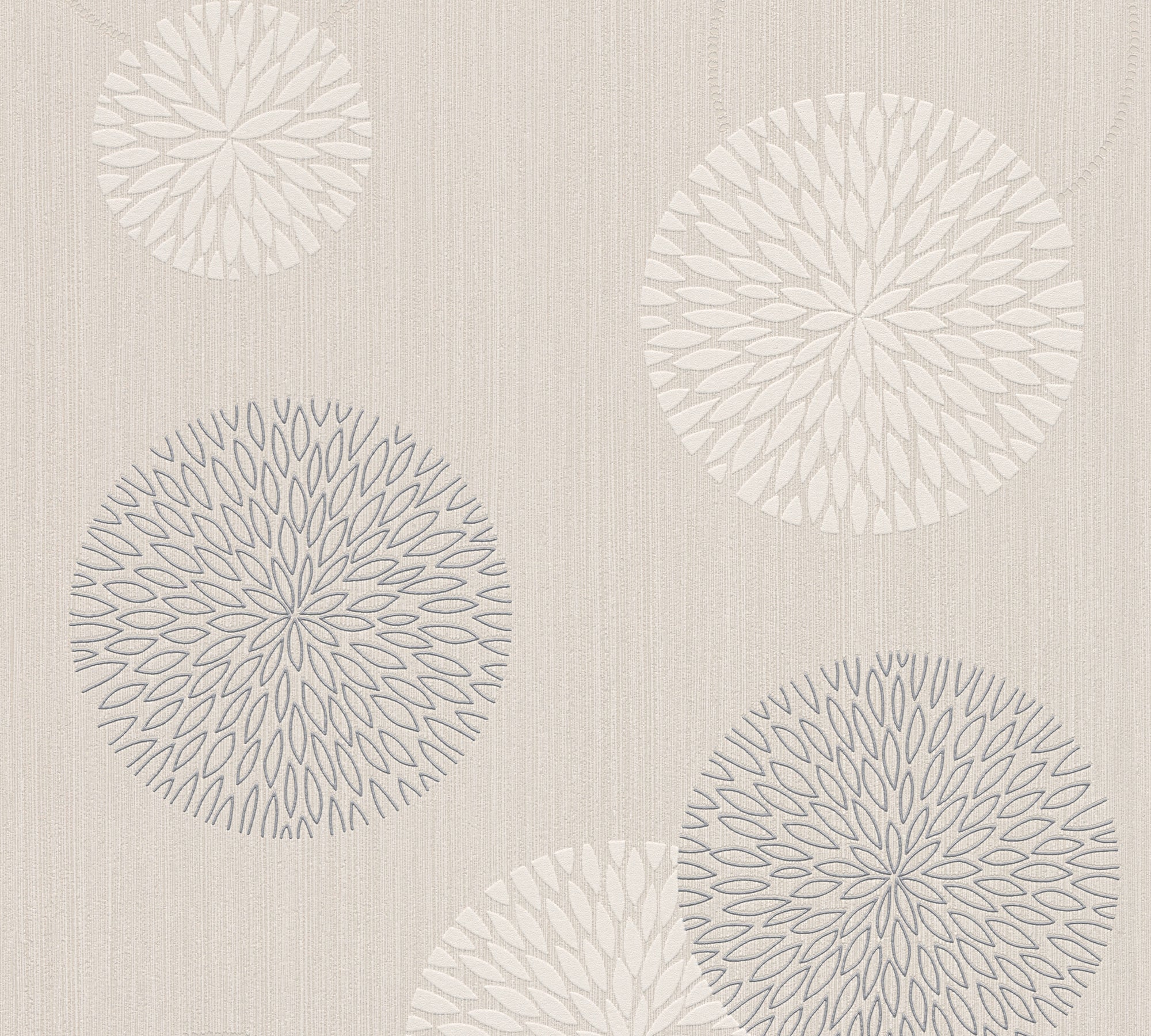 Hochwertige Vliestapete Beige Kreise