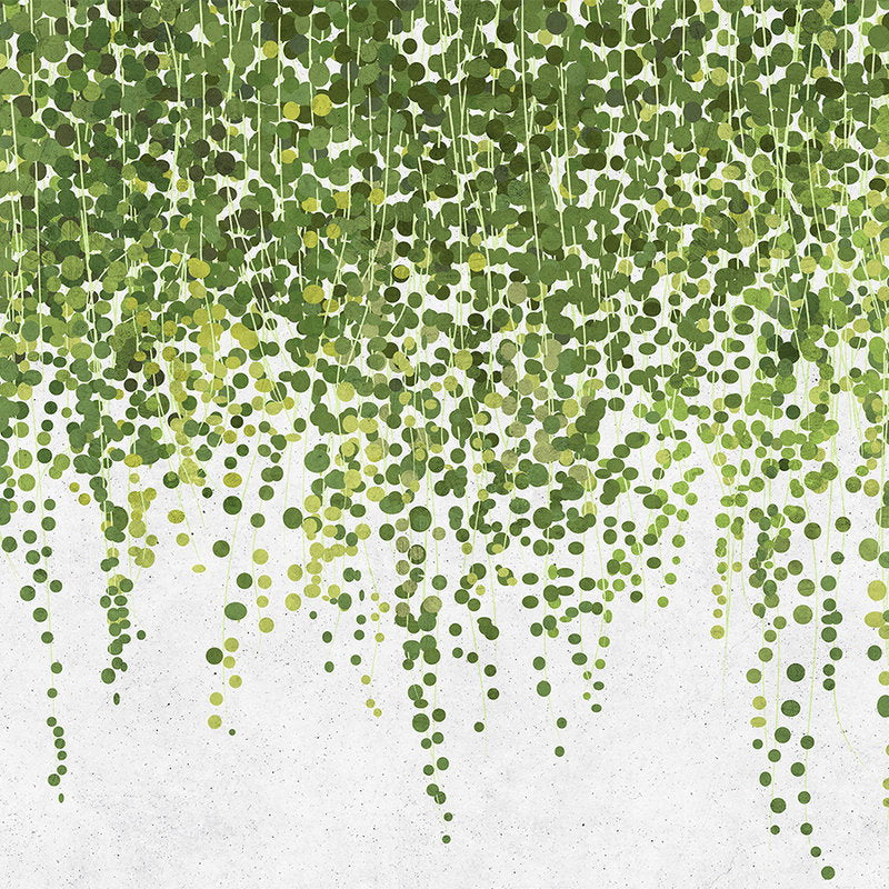 Fotomural Walls by Patel - Hanging Garden 1 - Wallpaper Leaves and Tendrils, Hanging Garden in Concrete Structure - Grey, Green