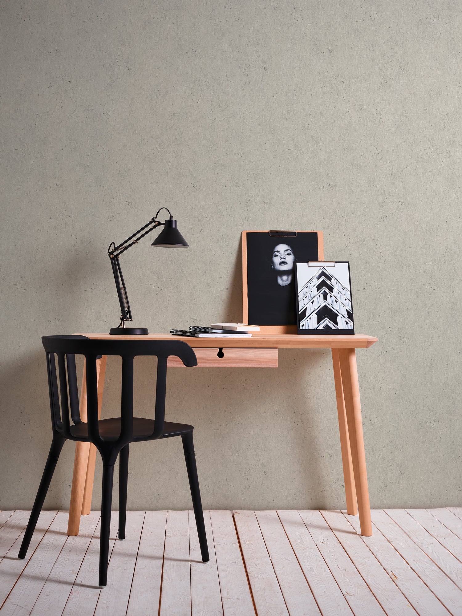 Hochwertige Vliestapete Beige Betonoptik