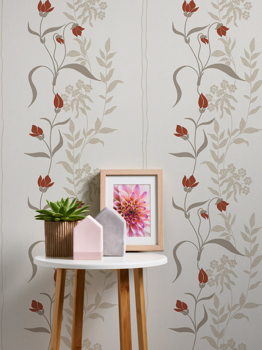 Hochwertige Vliestapete Creme Floral