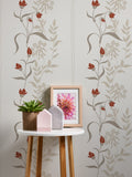 Hochwertige Vliestapete Creme Floral