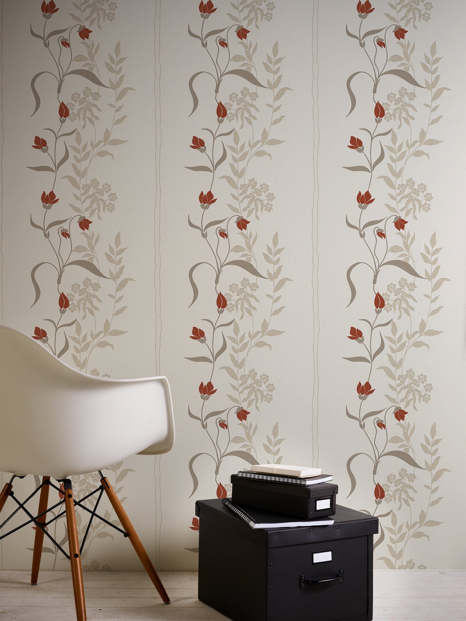 Hochwertige Vliestapete Creme Floral
