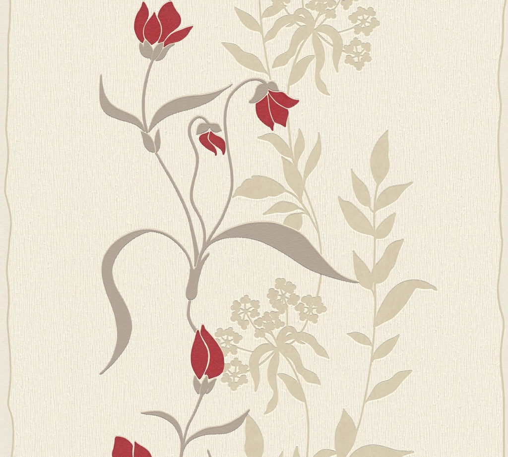 Hochwertige Vliestapete Creme Floral