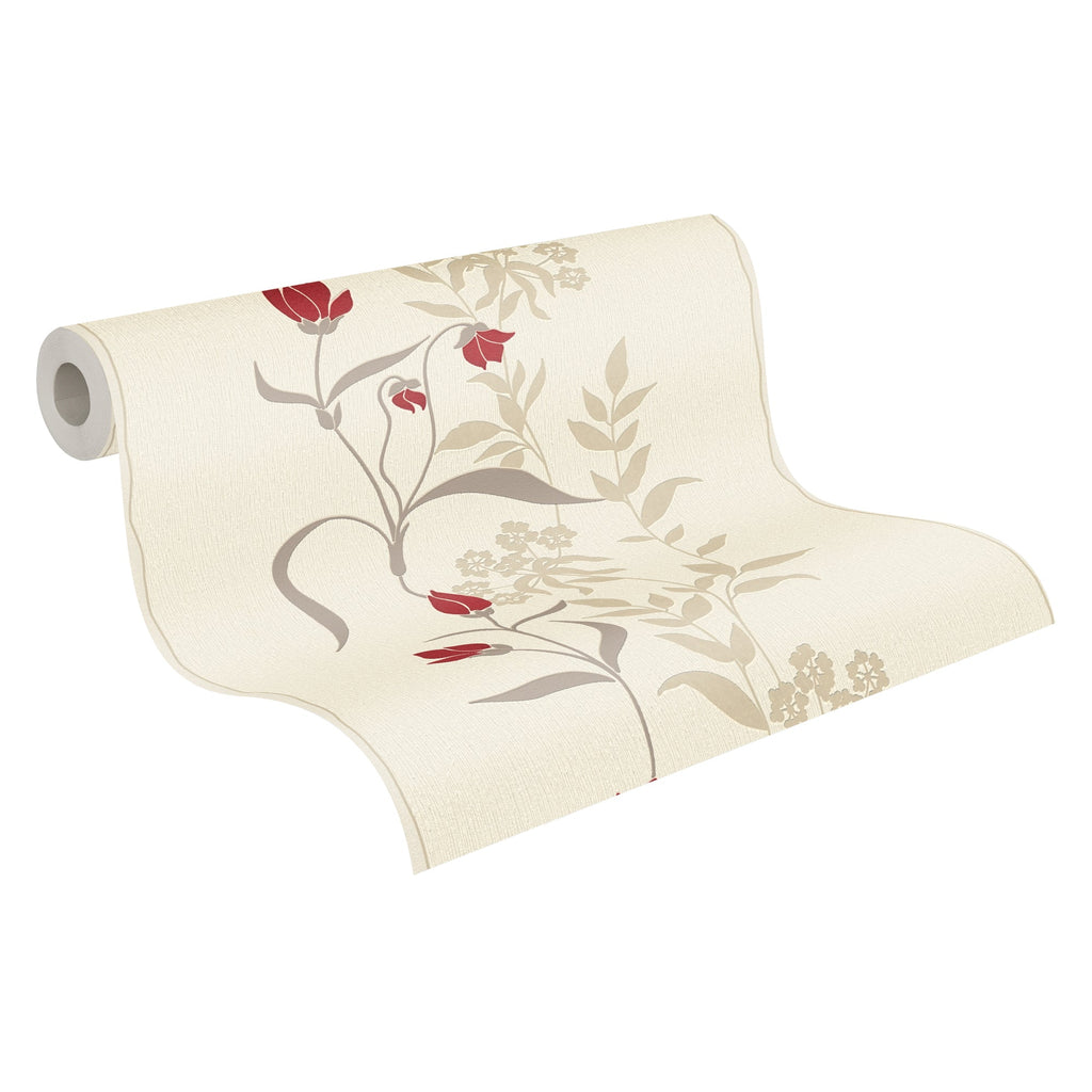 Hochwertige Vliestapete Creme Floral