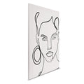 Lienzo arte lineal elegante - Retrato de mujer con pendiente