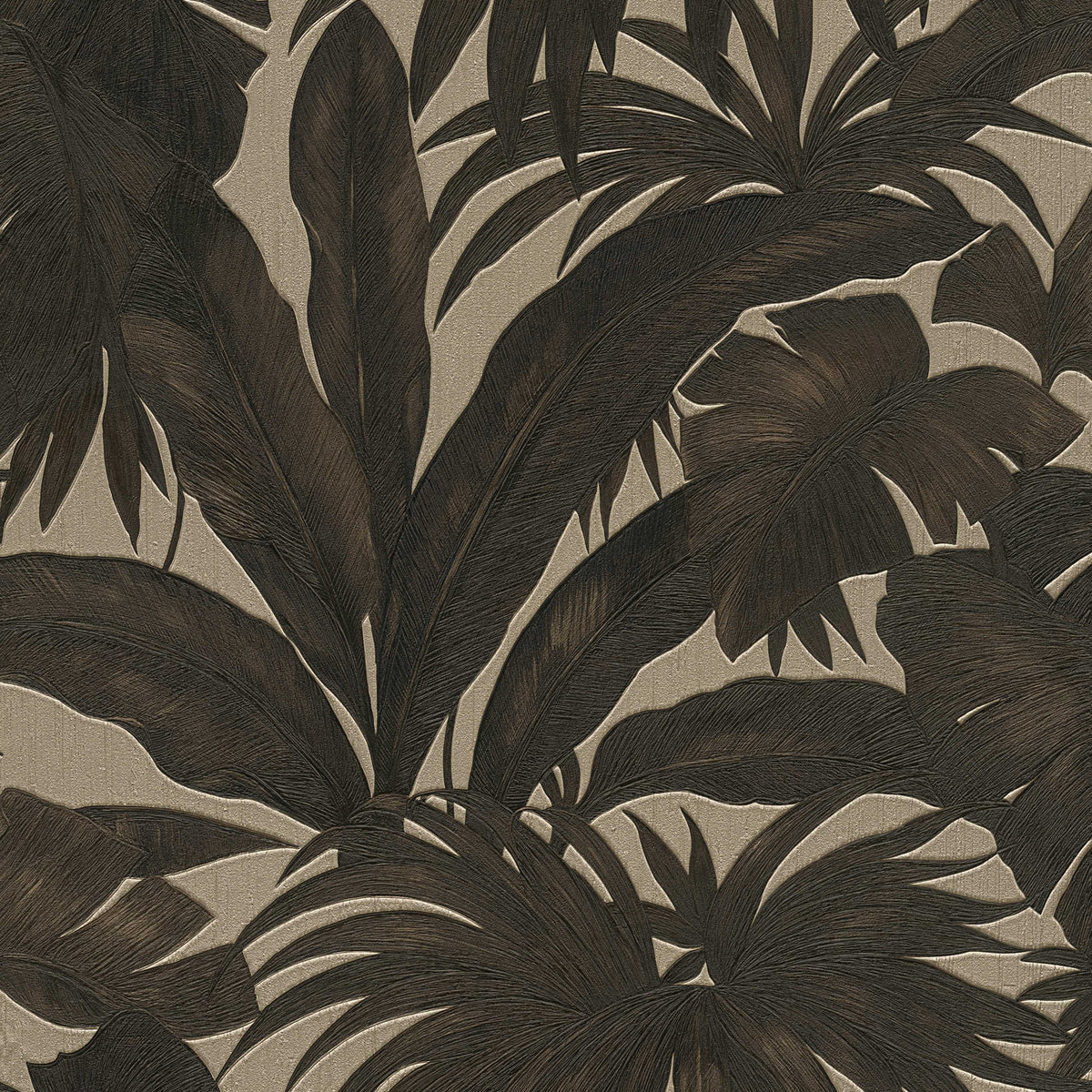 Papel pintado VERSACE palmeras y efecto metálico - marrón, metálico