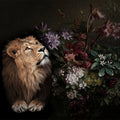 Fotomural Photo wallpaper lion portrait with flowers - Walls by Patel