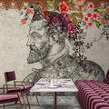 Fotomural Walls by Patel - In the Gallery 2 - Photo wallpaper Historic Sketch & Flowers Design