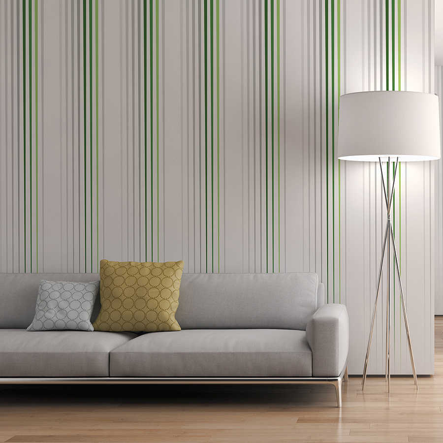 Fotomural Panel XXL 5 - Design wall mural thinning stripes white green on premium smooth fleece