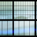 Fotomural Walls by Patel - Sky 3 - Muntin Window with Cloudy Sky Wallpaper - Blue, Black