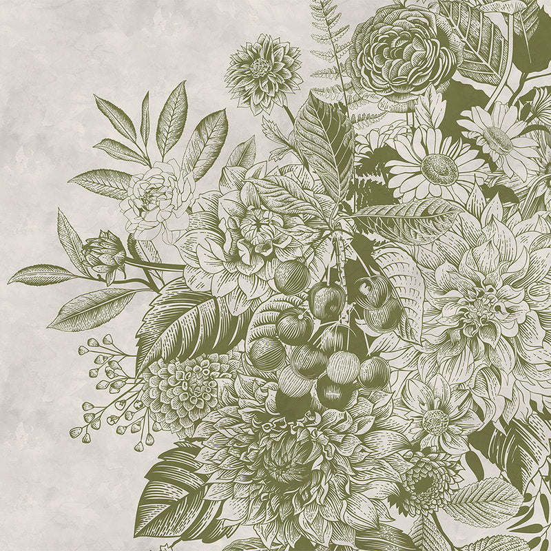 Fotomural Walls by Patel - Photo wallpaper flowers shrub - Green, White