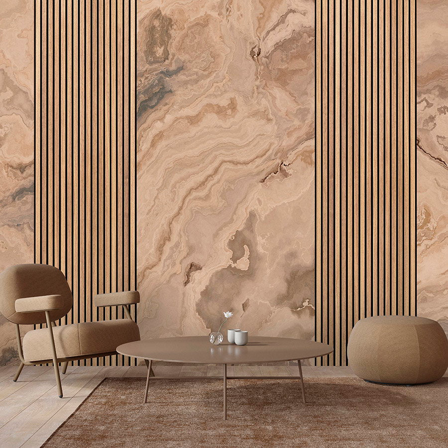 Fotomural Walls by Patel - Photo wallpaper »travertino 2« - Panels & marble - Light brown