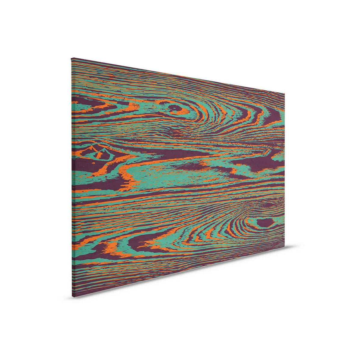 Kontiki 1 - Lienzo grano de madera colores neón, verde y negro