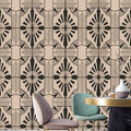 Fotomural Walls by Patel - Astoria 2 - retro photo wallpaper art deco pattern black & beige