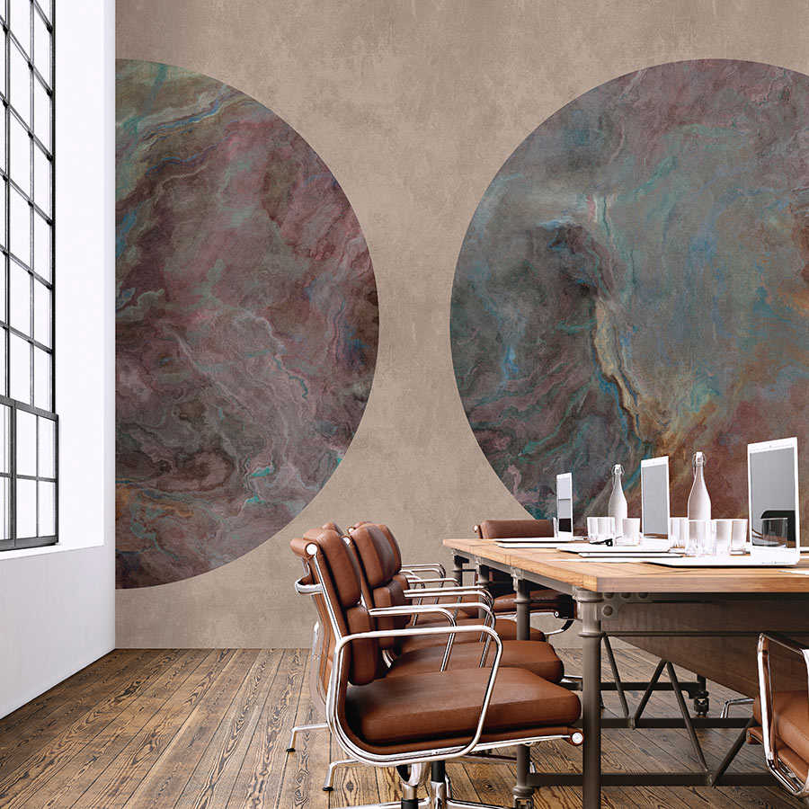 Fotomural Walls by Patel - Jupiter 1 - mural marbled stone circle motif