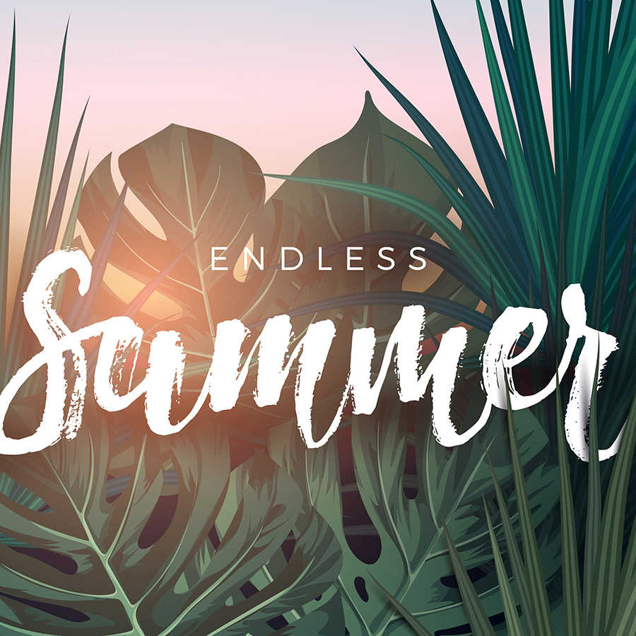 Fotomural Panel XXL 5 - Graphic wall mural 'Endless Summer' lettering on premium smooth non-woven