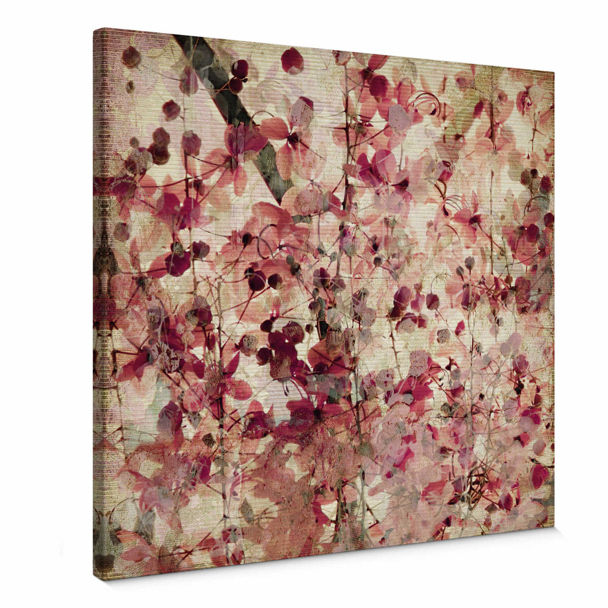 Cuadro cuadrado vintage con motivos florales