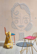Fotomural Walls by Patel - visage - Artistic portrait of a woman wallpaper - beige, grey