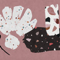 Fotomural Walls by Patel - Terrazzo 4 - digital print wallpaper terrazzo collage - blotting paper strukutr - beige, pink