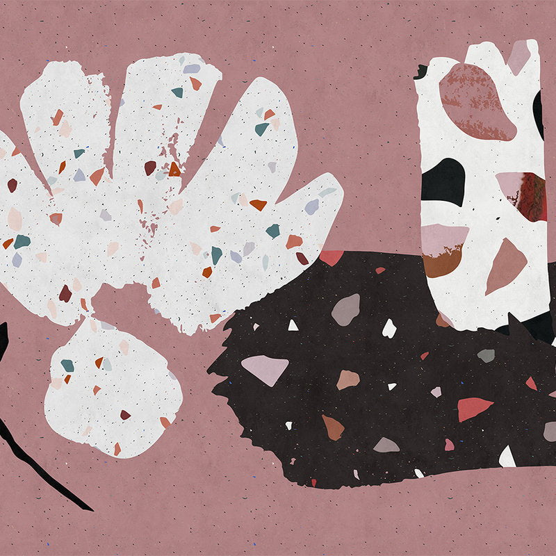 Fotomural Walls by Patel - Terrazzo 4 - digital print wallpaper terrazzo collage - blotting paper strukutr - beige, pink